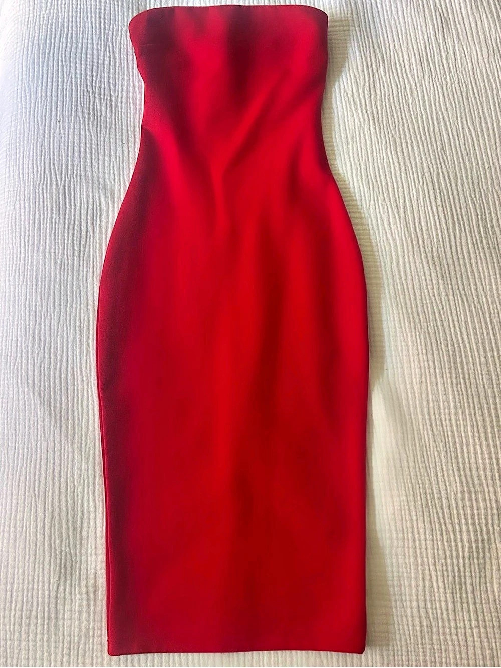 Strapless Midi Dress in Red - XS